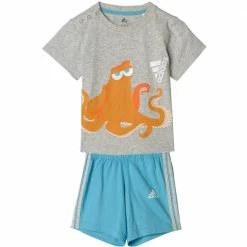 Bester Verkauf 😉 Adidas Performance ☀️ Summer Sommer-Zweiteiler Light Grey Heather/White Kinder 😀