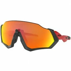 Bester Verkauf 👏 Oakley Flight Jacket Sportbrille Matte Black Redline/Prizm Ruby Damen, Herren ❤️