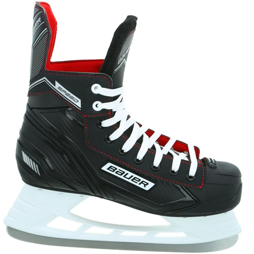 Am billigsten 😍 Bauer Speed Skate Schlittschuhe Black/White/Red/Silver Herren 🎁