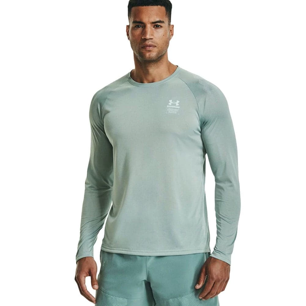 Rabatt 🥰 Under Armour Armourprint LS Langarmshirt Opal Green Herren 🔔