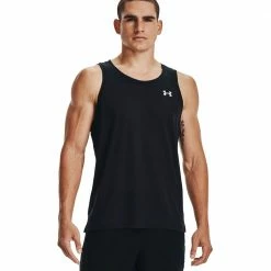 Brandneu 💯 Under Armour Streaker Singlet 👚 Shirt Black Herren 🎉
