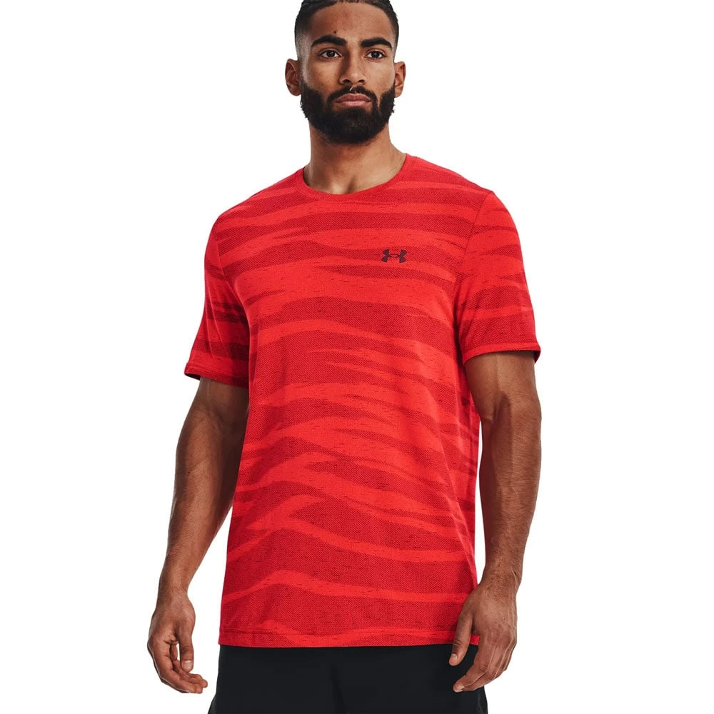 Bestes Angebot 🔔 Under Armour Seamless Wave SS Trainingsshirt Bolt Red/Chestnut Red Herren ⌛