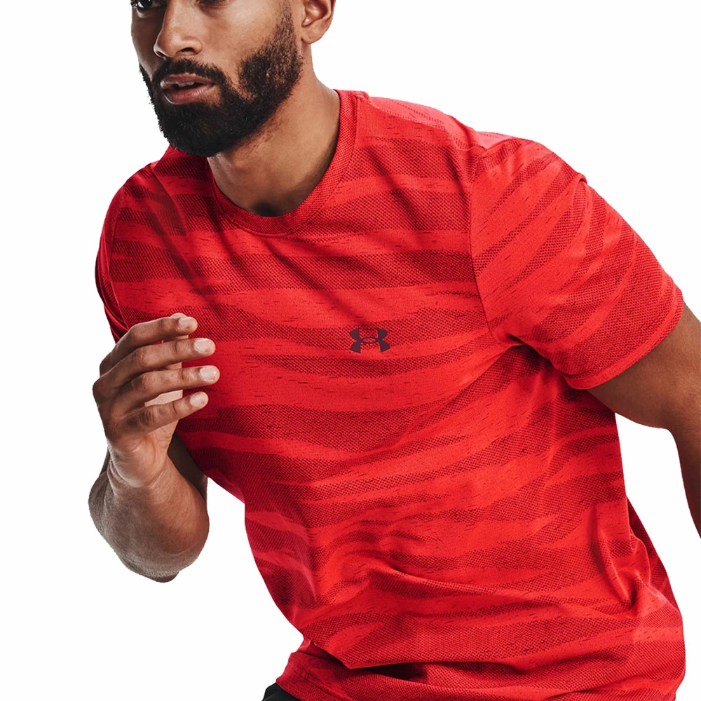 Bestes Angebot 🔔 Under Armour Seamless Wave SS Trainingsshirt Bolt Red/Chestnut Red Herren ⌛ – Bild 3