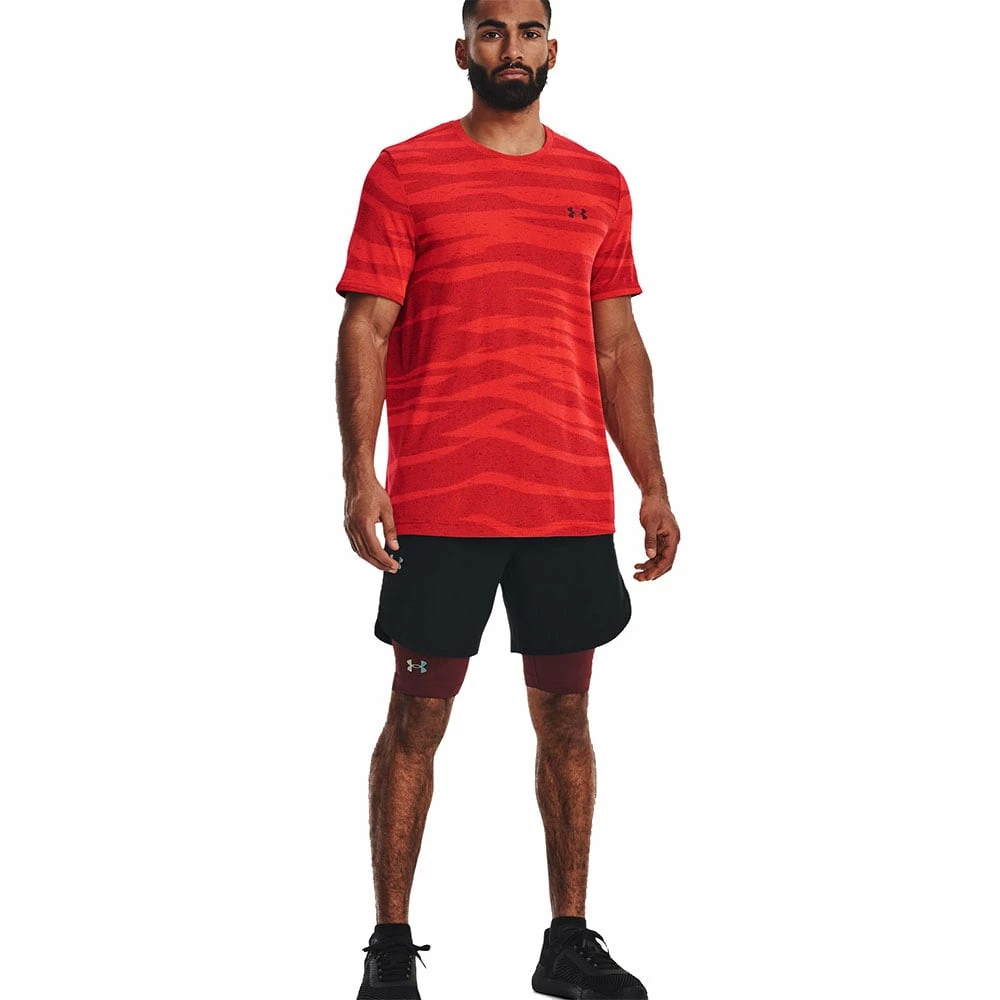 Bestes Angebot 🔔 Under Armour Seamless Wave SS Trainingsshirt Bolt Red/Chestnut Red Herren ⌛ – Bild 7