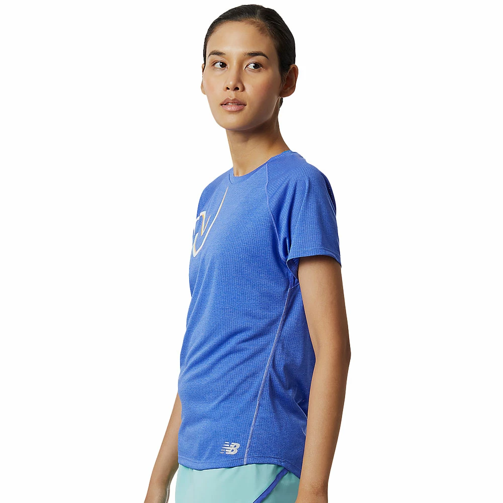 Angebote 🌟 New Balance Impact Run Laufshirt Aura/Heather Damen 🎉 – Bild 2