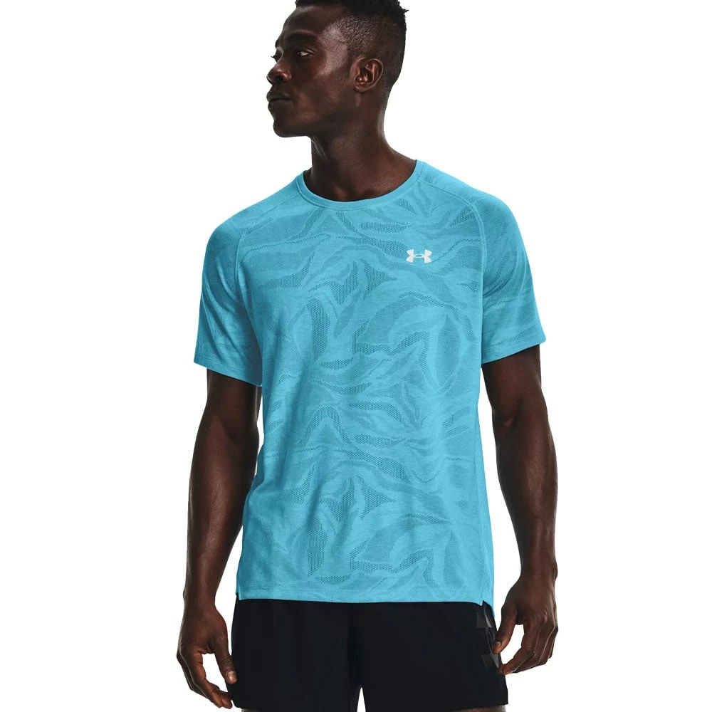 Coupon 🤩 Under Armour Streaker Jacquard Tee 👕 Shirt Fresco Blue Herren 🔔