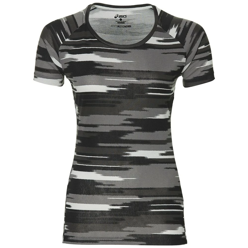 Bester Verkauf 🌟 Asics FuzeX Printed Top 👕 Shirt Impulse Dark Grey Damen ⭐