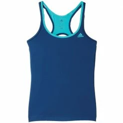 Blitzangebot 🧨 Adidas Performance Basic Strappy Tanktop Mineral Blue/Shock Green Damen 🧨