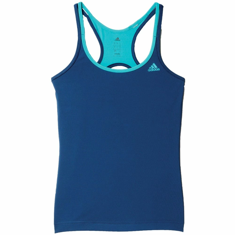 Blitzangebot 🧨 Adidas Performance Basic Strappy Tanktop Mineral Blue/Shock Green Damen 🧨