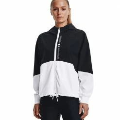Großhandel 🛒 Under Armour Woven FZ Trainingsjacke Black/White Damen 🎁