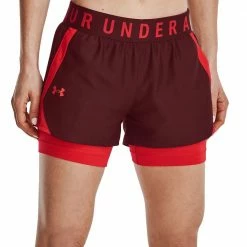 Budget 👏 Under Armour Play Up 2-in-1 Shorts Chestnut Red/Radio Red Damen 🥰