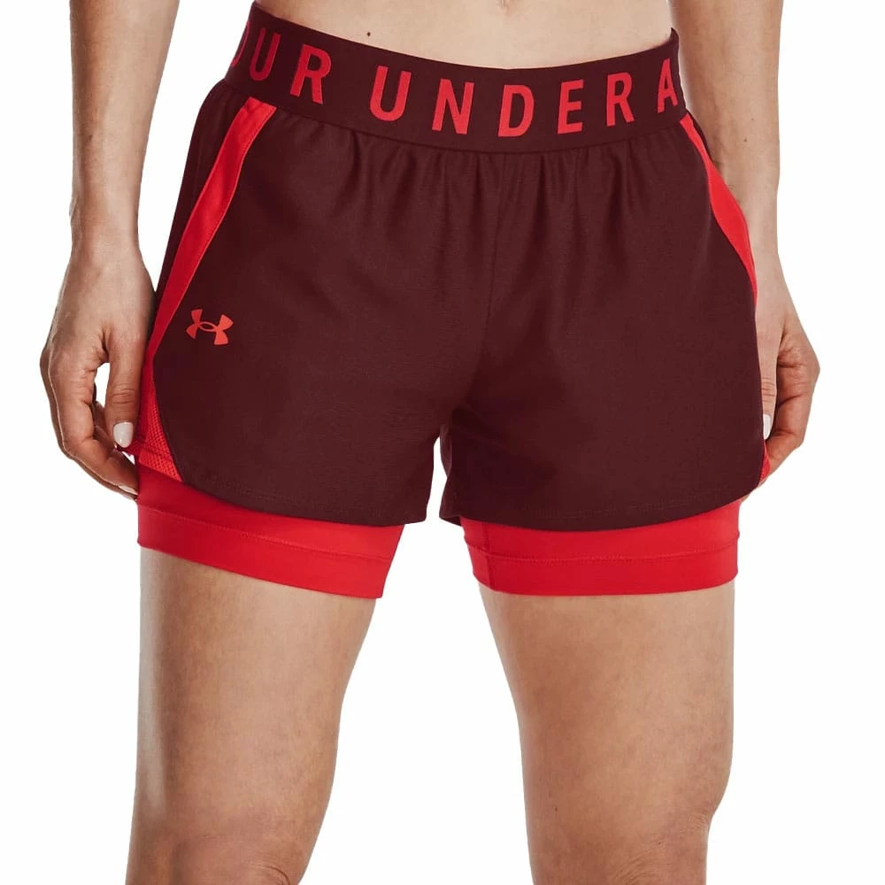 Budget ???? Under Armour Play Up 2-in-1 Shorts Chestnut Red/Radio Red Damen ????