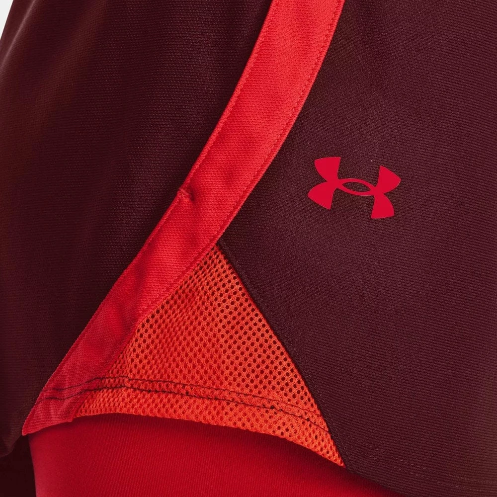 Budget ???? Under Armour Play Up 2-in-1 Shorts Chestnut Red/Radio Red Damen ???? – Bild 4