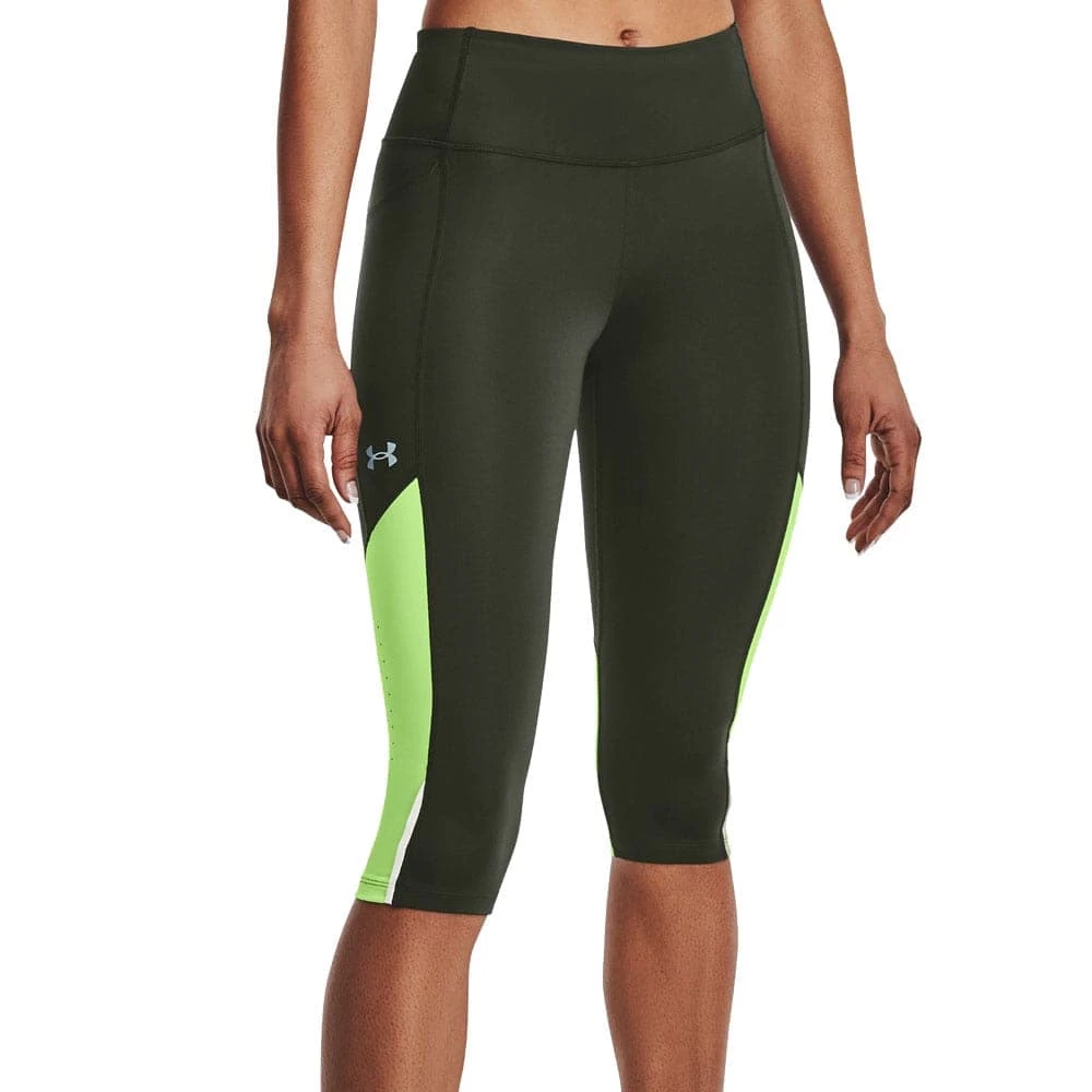 Blitzangebot 😀 Under Armour Fly Fast 3.0 Speed Capri Hose Baroque Green/Quirky Lime Damen ❤️