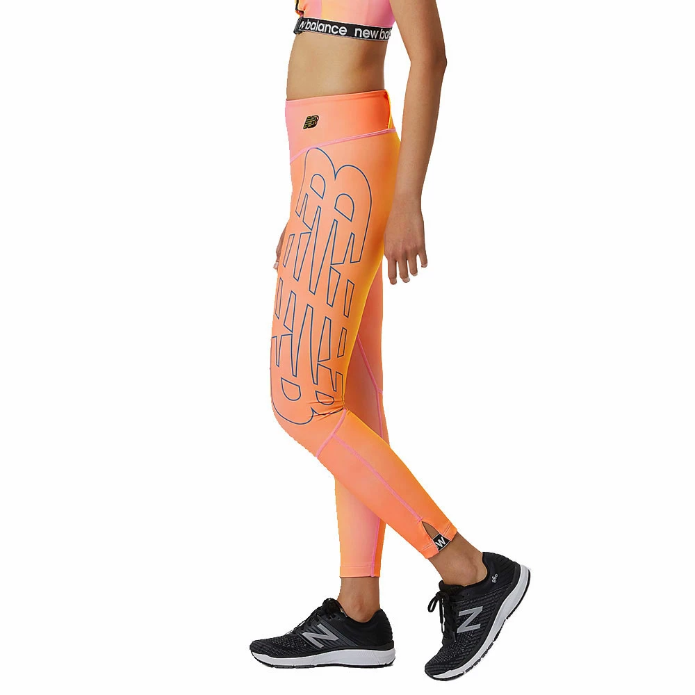Bestes Angebot 😀 New Balance Achiever Elemental Printed Leggings Vibrant Pink Damen ✔️ – Bild 2