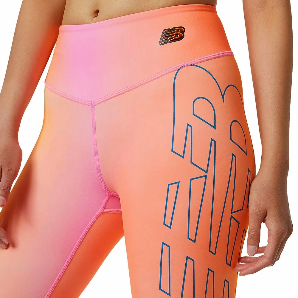 Bestes Angebot 😀 New Balance Achiever Elemental Printed Leggings Vibrant Pink Damen ✔️ – Bild 4